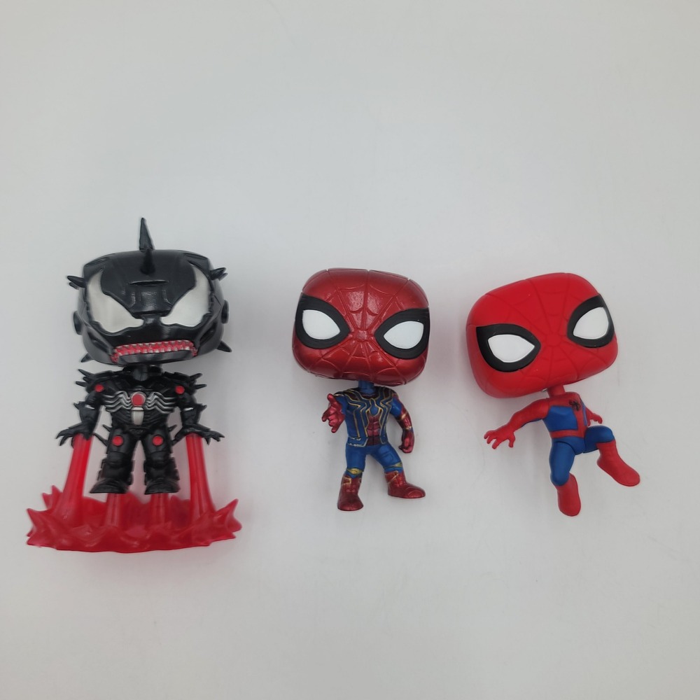 Marvel Funko Pop 3pc Lot Venomized Iron Man Iron Spider Spider-Man Figures
